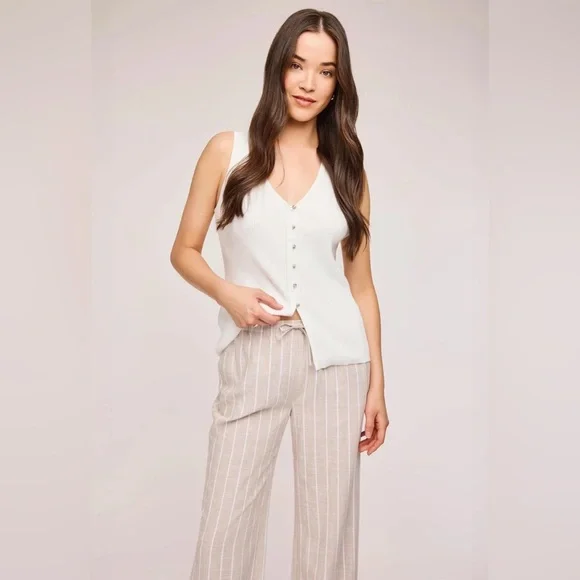 Gentle Fawn Finley Pant in Linen Stripe - Picture 2 of 10